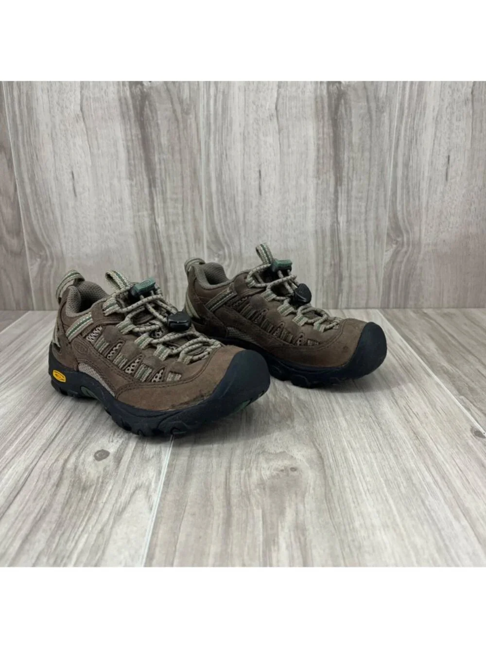 Keen Hiking Shoes Kids Toddler 9 Almosa Brown Leather Toggle Low Top Outdoor